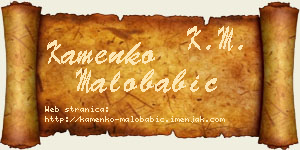 Kamenko Malobabić vizit kartica